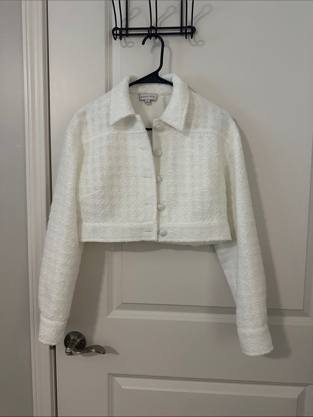 Gianni Bini Ivory Cropped Bouclé Blazer